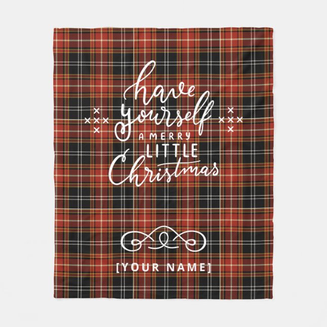 Personalized Holiday Plaid Fleece Blanket (Framsidan)