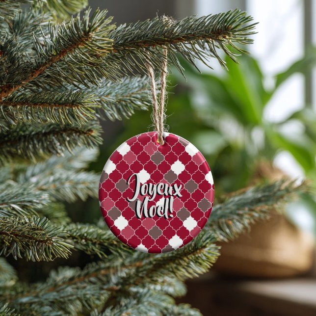 Personalized Holiday Quatrefoil Christmas Julgransprydnad Keramik (Thoughtful Custom Gift Idea for Milestones, doubles as an ornament or a collectible gift tag.
)
