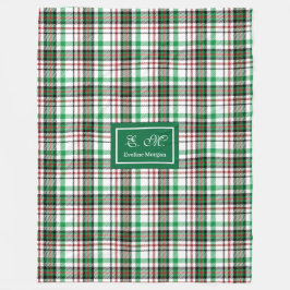 Personalized Holiday Throw Blanket Plaid Keepsake Fleecefilt