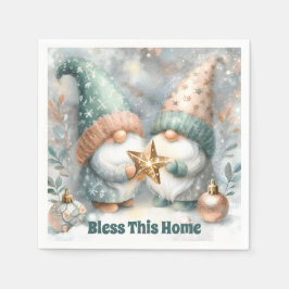 Personalized Holiday Winter Gnome Bless This Home Pappersservett