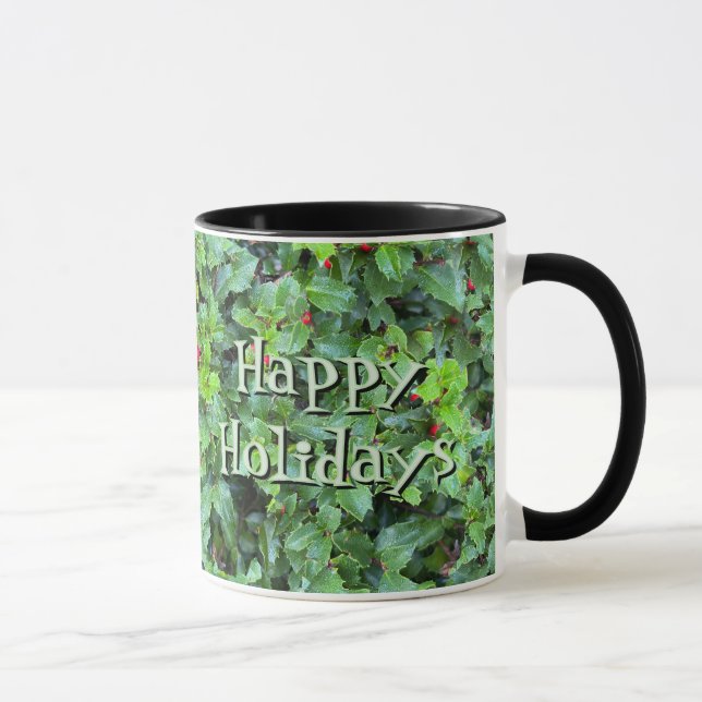 Personalized Holly Berry Christmas Holiday Gift Mu Mugg (Höger)