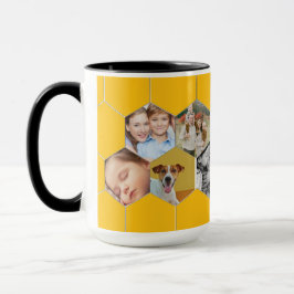 Personalized Honeycomb Family & Pet Photo Mug Mugg