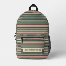 Personalized Horizontal Stripe Backpack