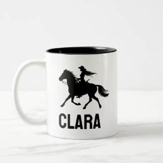 personalized horse girl mug custom name equestrian Två-Tonad mugg