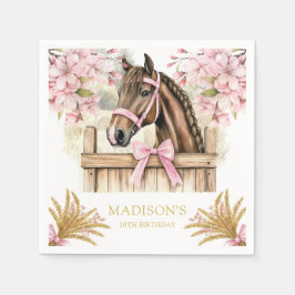 Personalized Horse Napkin – Blush Pink Country Pappersservett