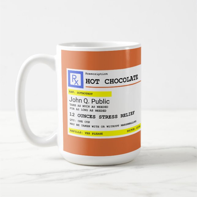 Personalized Hot Chocolate Prescription  Kaffemugg (Vänster)