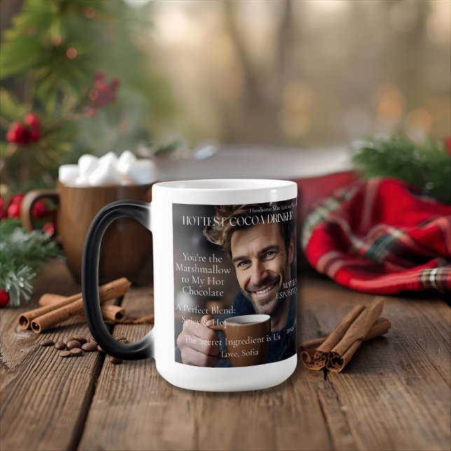 Personalized Hottest Cocoa Drinker Flirty Magisk Mugg (Personalized Hottest Cocoa Drinker Flirty Color Morph Mug)