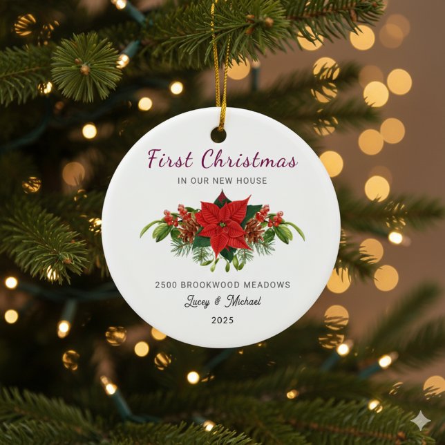 Personalized Housewarming Holiday Keepsake Julgransprydnad Keramik (Skapare uppladdad)