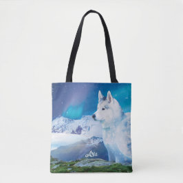 Personalized Husky dog with mountains  Tygkasse