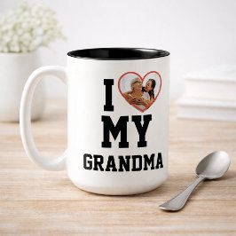 Personalized I Love My Grandma Photo Två-Tonad Mugg