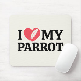 Personalized I Love My Parrot Heart Typography Musmatta