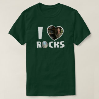 Personalized 'I Love Rocks' Custom Photo T Shirt