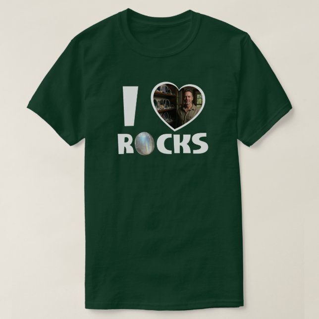 Personalized 'I Love Rocks' Custom Photo T Shirt (Design framsida)