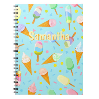 Personalized Ice Cream Notebook | Sweet Summer Anteckningsbok