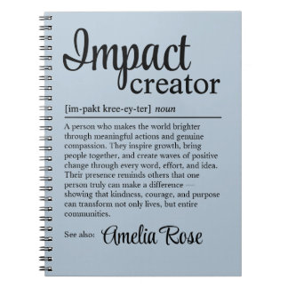 Personalized Impact Creator Definition Thank You Anteckningsbok