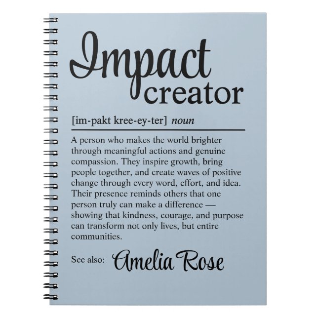 Personalized Impact Creator Definition Thank You Anteckningsbok (Framsidan)