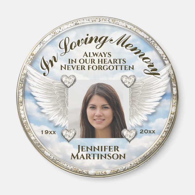 Personalized In Loving Memory Photo Template Magnet (Framsidan)