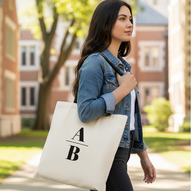 Personalized Initial Canvas Tote Bag Tygkasse (Skapare uppladdad)