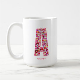 Personalized Initial | Floral Letter A Monogram Kaffemugg