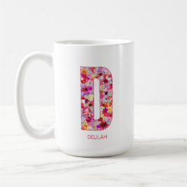 Personalized Initial | Floral Letter D Monogram Kaffemugg