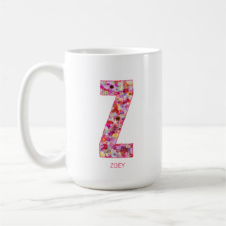 Personalized Initial | Floral Letter Z Monogram Kaffemugg