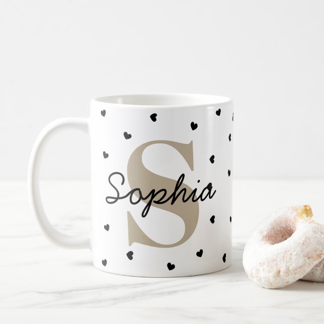 Personalized Initial & Name Mug – Gift Cup Kaffemugg (Med munk)
