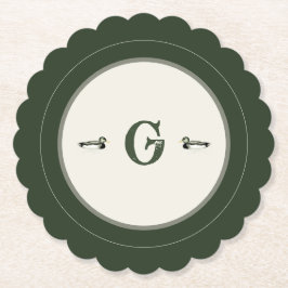 Personalized Initial Vintage Duck Coaster Underlägg Papper