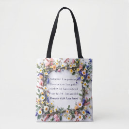 Personalized Inspirational Tote with wildflowers Tygkasse
