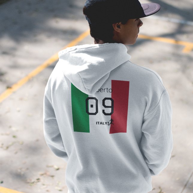 Personalized Italy National Tricolor Soccer  Hoodie (Skapare uppladdad)
