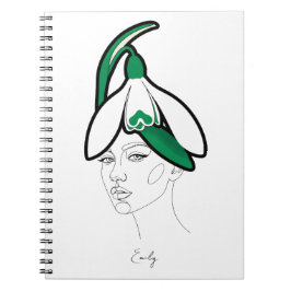 Personalized January Birth Flower Portrait Anteckningsbok