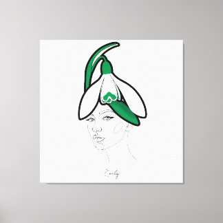 Personalized January Birth Flower Portrait Canvastryck