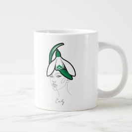 Personalized January Birth Flower Portrait Jumbo Mugg