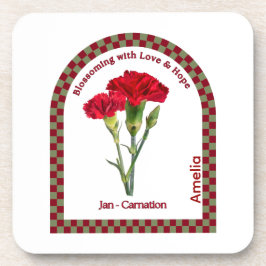 Personalized January Birth Month Flower Underlägg