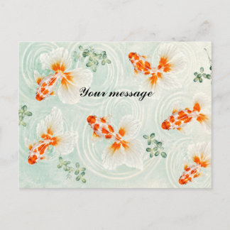 Personalized Japanese Goldfish Postcard | Custom M Vykort