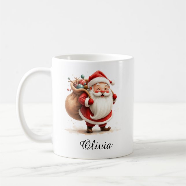 Personalized Jolly Santa Claus Coffee Mug Kaffemugg (Vänster)