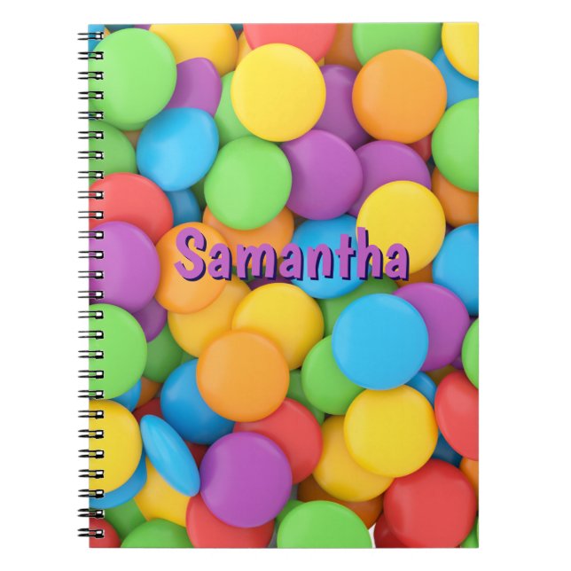 Personalized Joy Drops Notebook | Candy Theme  Anteckningsbok (Framsidan)