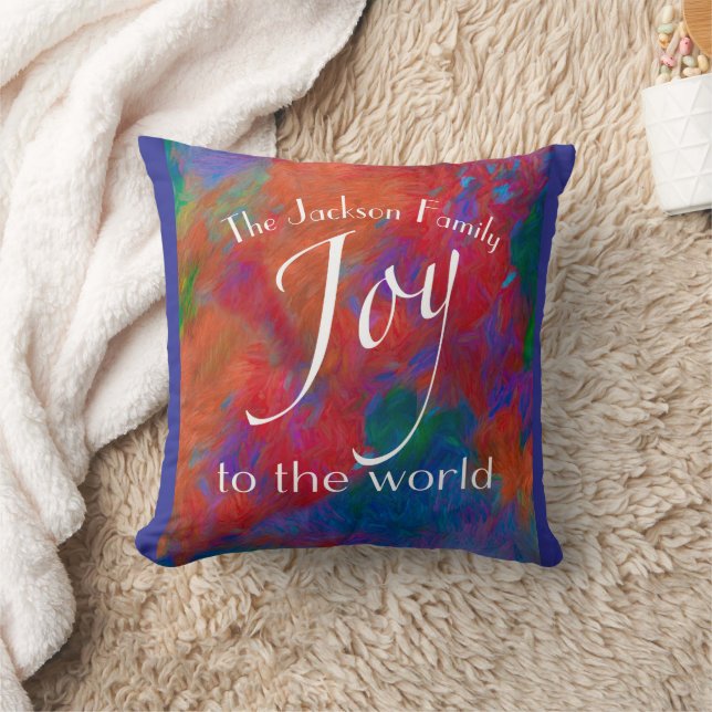  Personalized Joy To The World Red Christmas  Kudde (Filt)