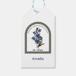 Personalized July Birth Month Flower Presentetikett