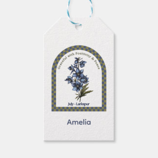 Personalized July Birth Month Flower Presentetikett