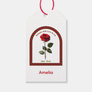 Personalized June Birth Month Flower Presentetikett