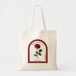 Personalized June Birth Month Flower Tote Bag Tygkasse