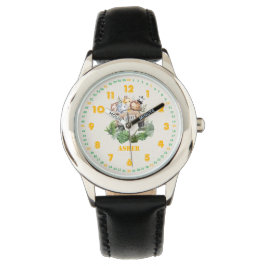 Personalized Jungle Safari Learn to Tell Time Kids Armbandsur