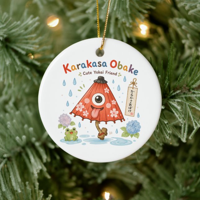 Personalized Karakasa Obake Mug | Custom Name & Me Julgransprydnad Keramik (Träd)