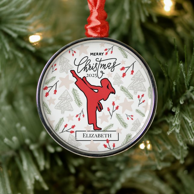 Personalized Karate Christmas Ornament for Her (Träd)