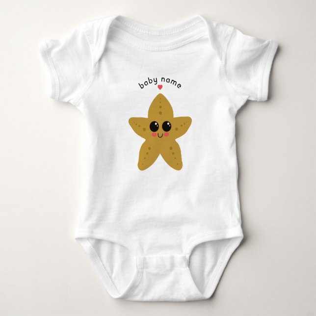 Personalized Kawaii Starfish Cute Ocean Gift T Shirt (Framsida)