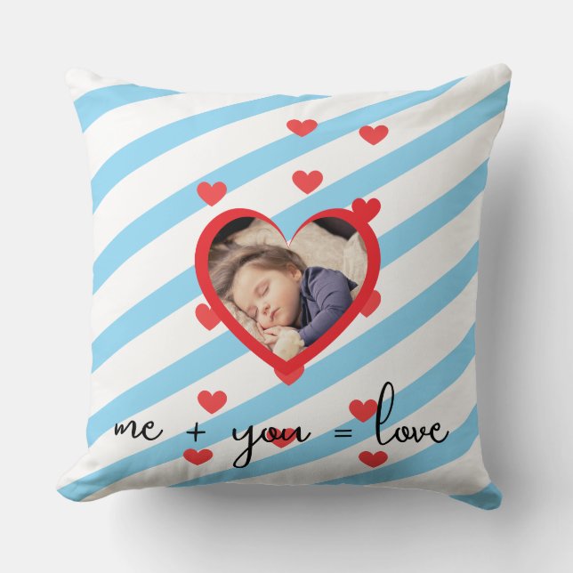 Personalized Kid Photo  – Me + You = Love Kudde (Framsida)