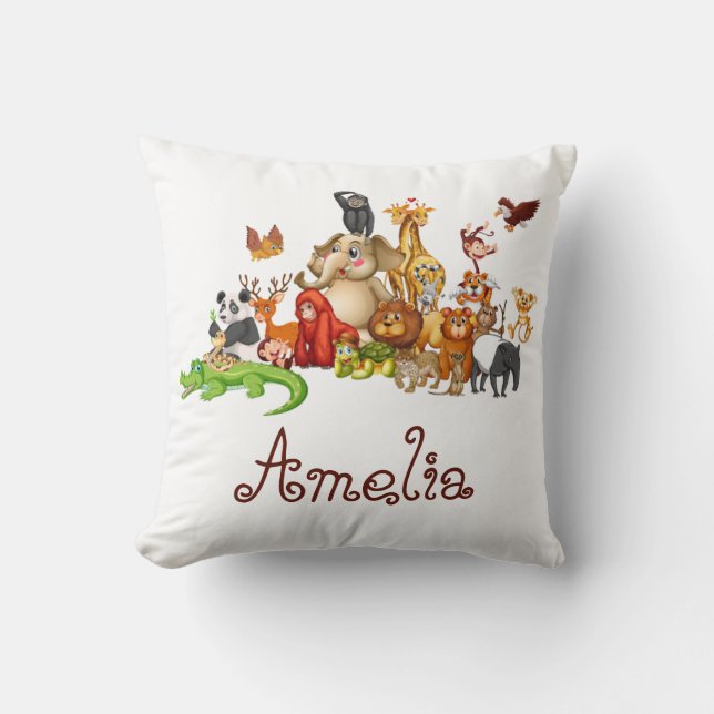 Personalized Kid's animals  Kudde (Framsida)