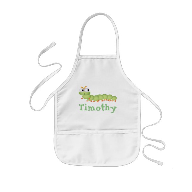 Personalized Kids Apron/Worm Barnförkläde (Framsidan)