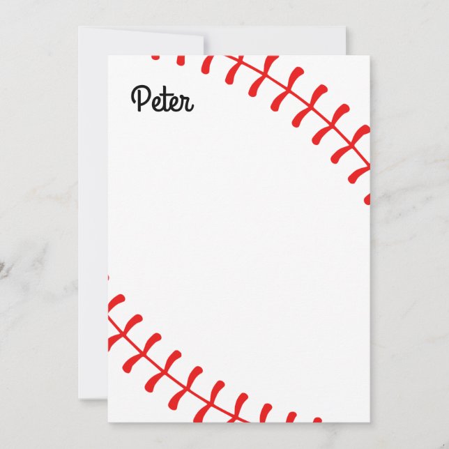 Personalized Kids Baseball Notecards Tack Kort (Framsida)