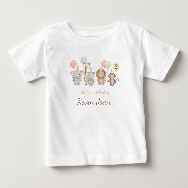 Personalized Kids Birthday T-Shirt, Custom Name T Shirt (Framsida)